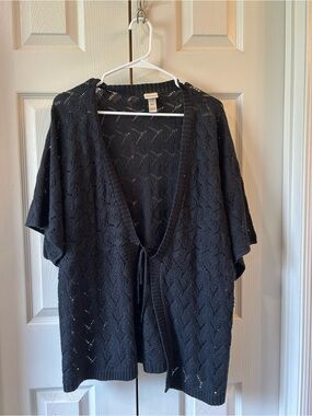 Lane Bryant Open Front Knit Cardigan - Black size 18/20